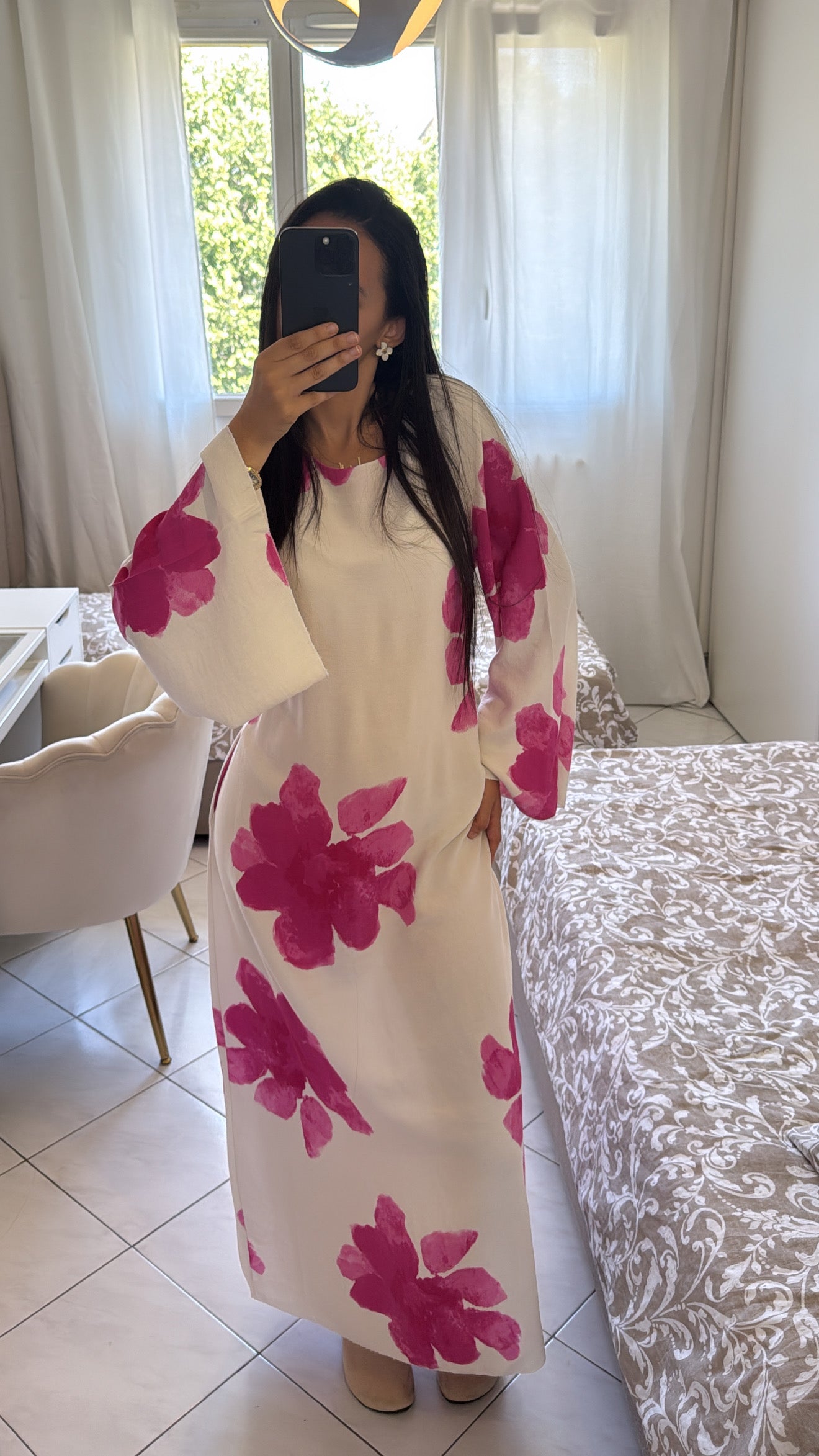Robe fleuri rose