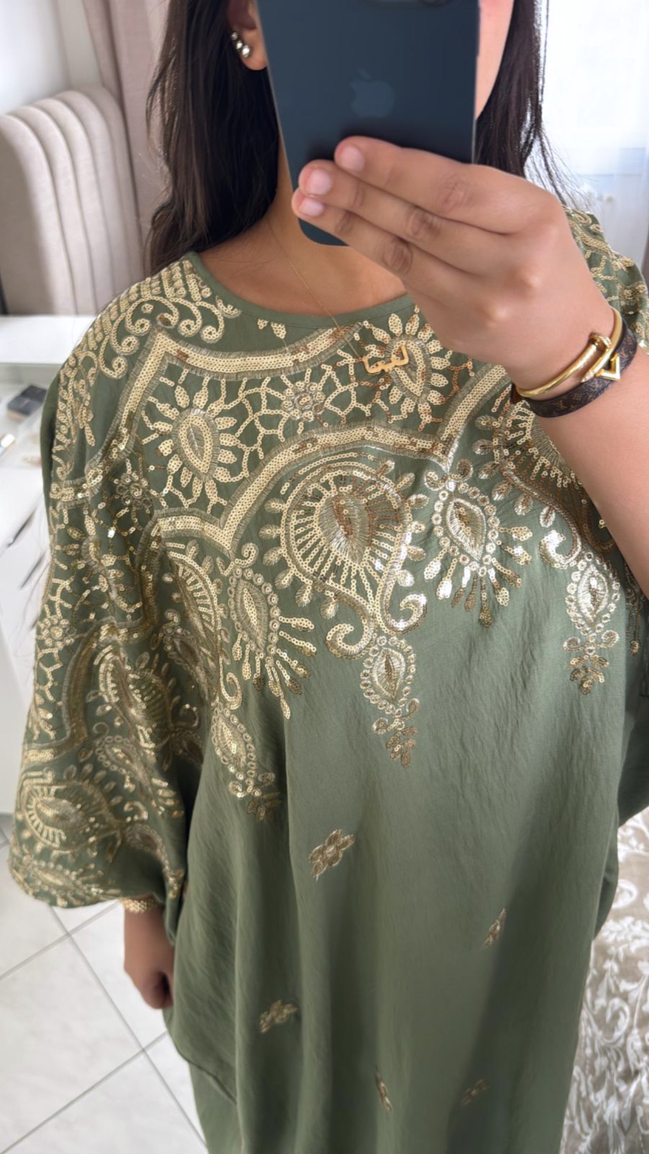 Abaya marwa vert