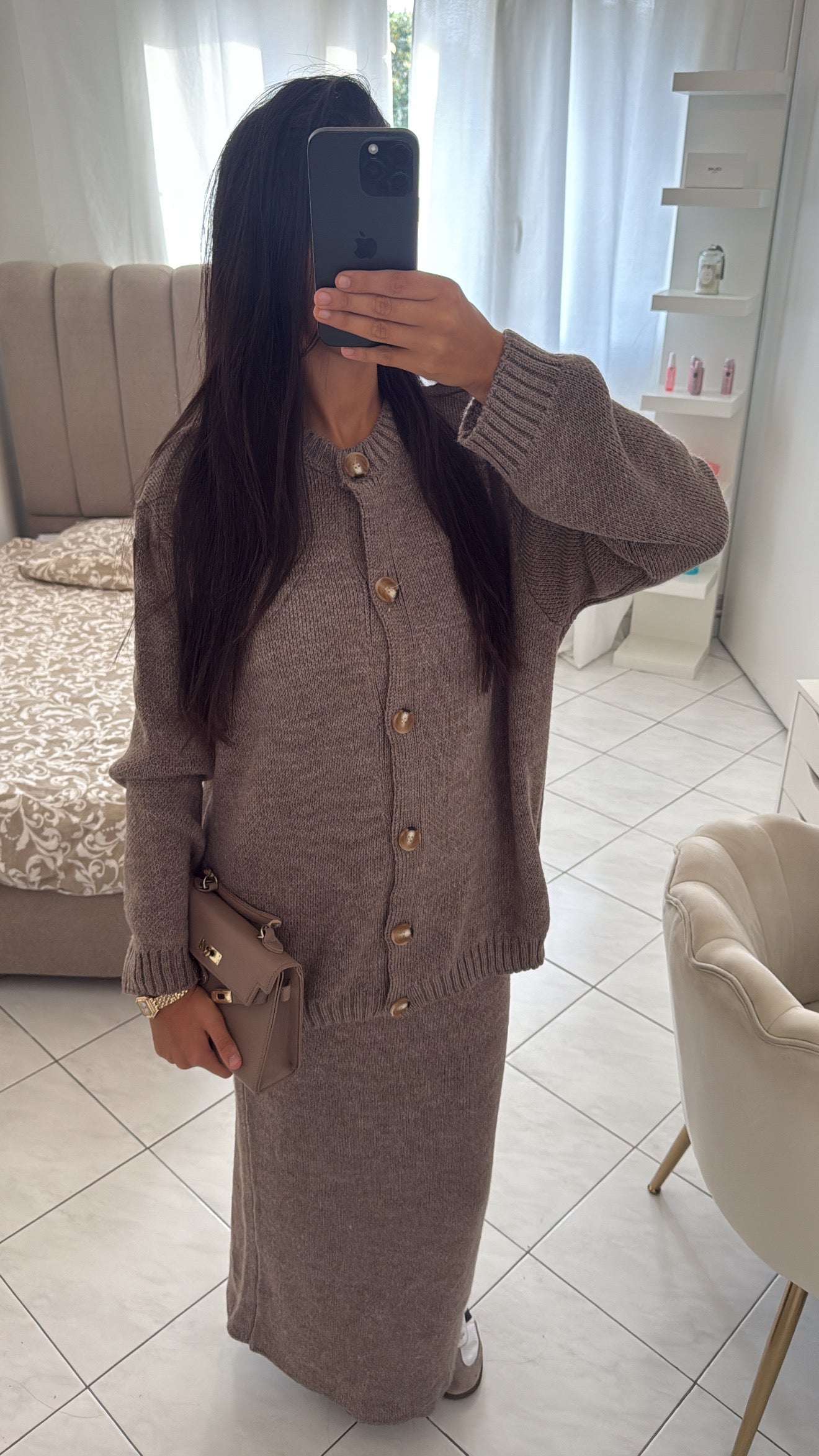 Ensemble jupe taupe