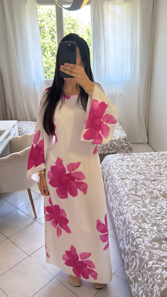 Robe fleuri rose