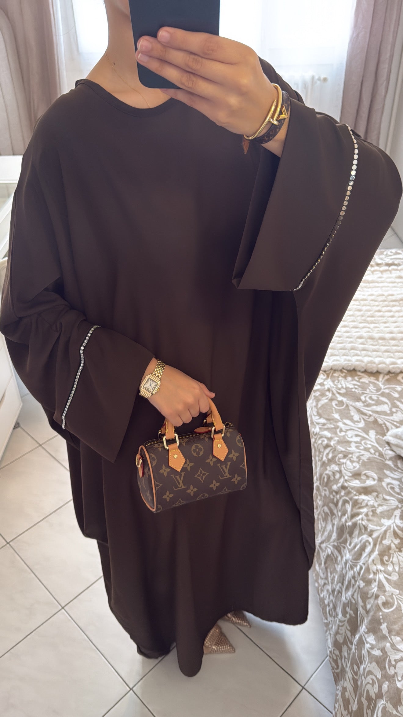 Abaya nesma marron