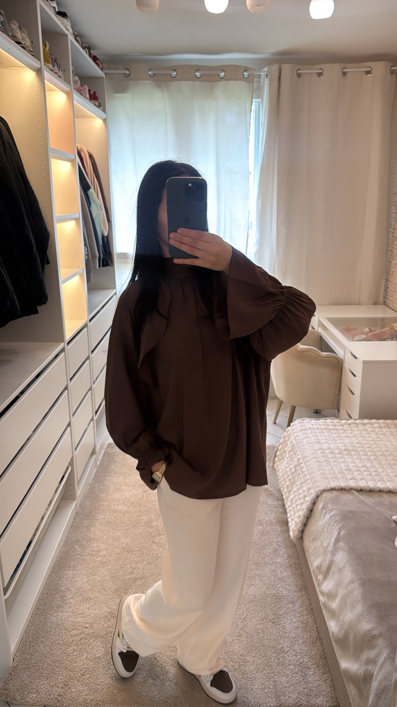 Haut fluide marron