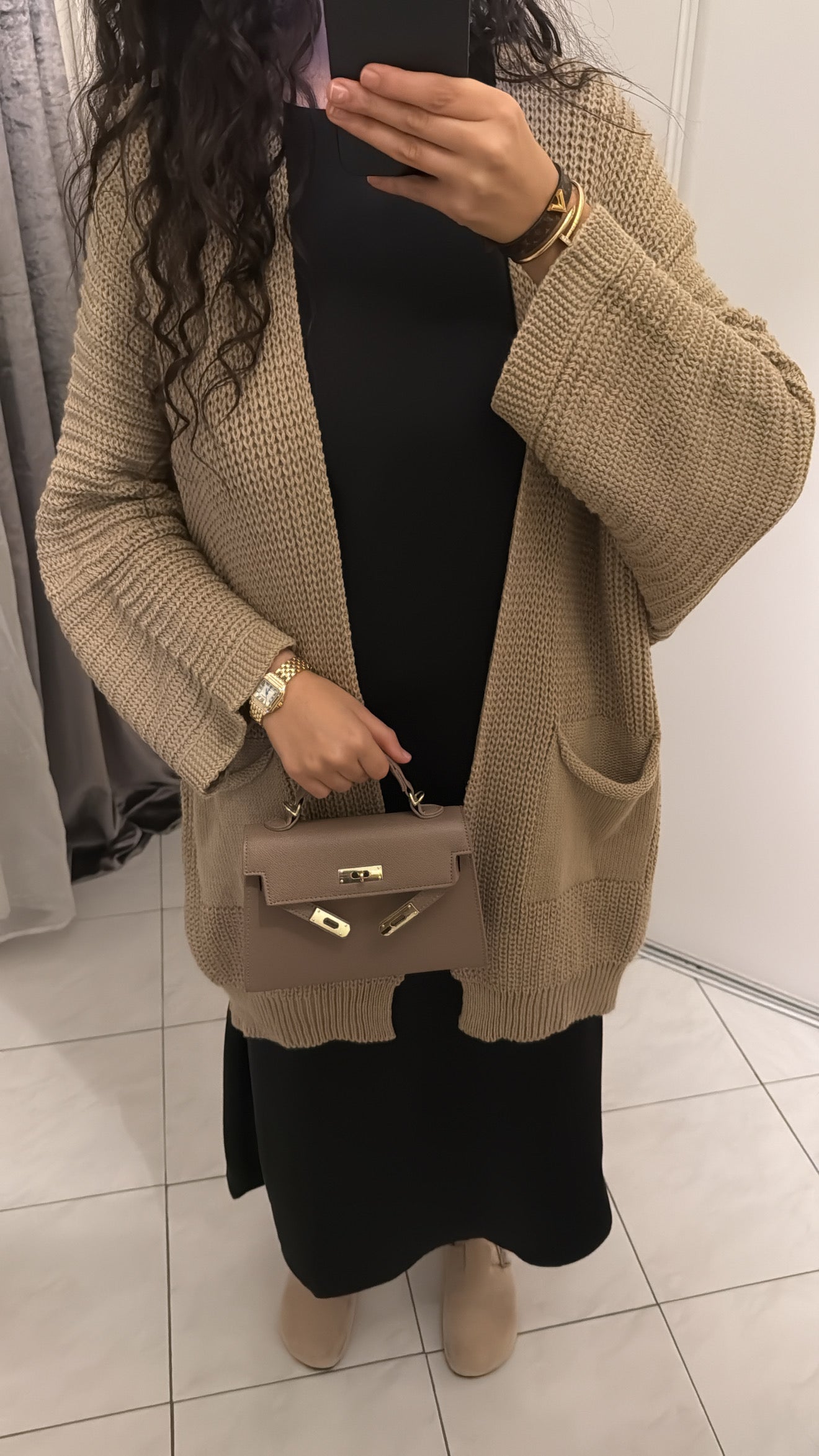 Gilet tricoté beige