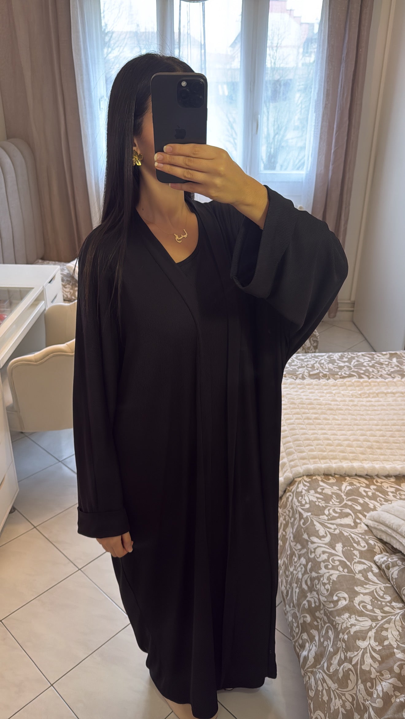 Ensemble kimono deux pièces noir