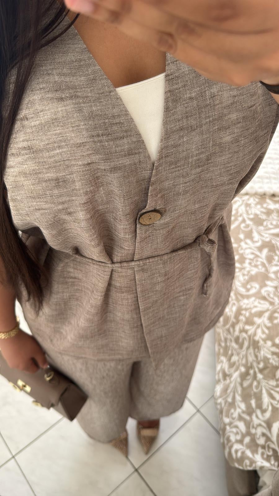 Ensemble layan taupe