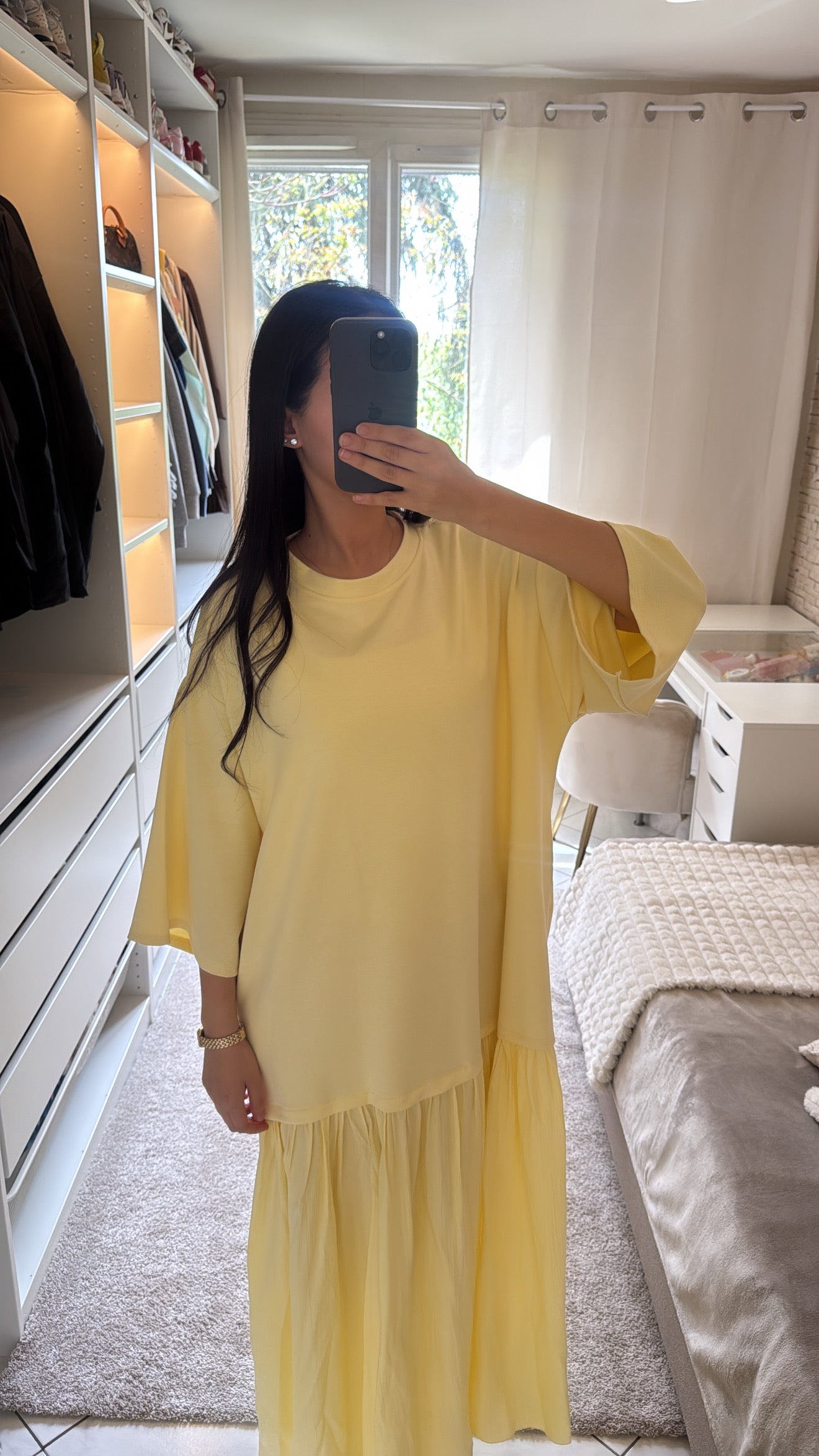 Robe longue jaune