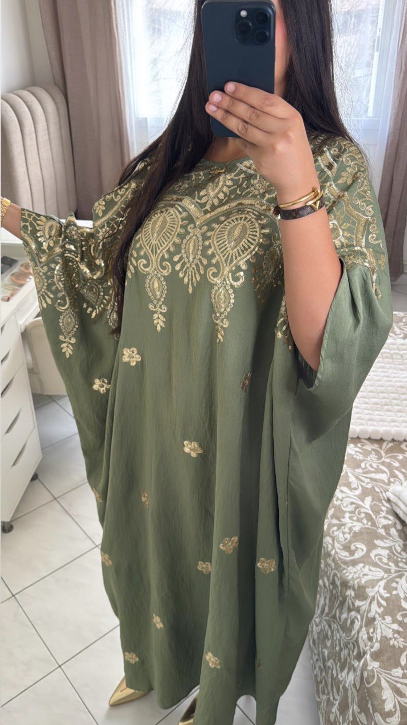 Abaya marwa vert