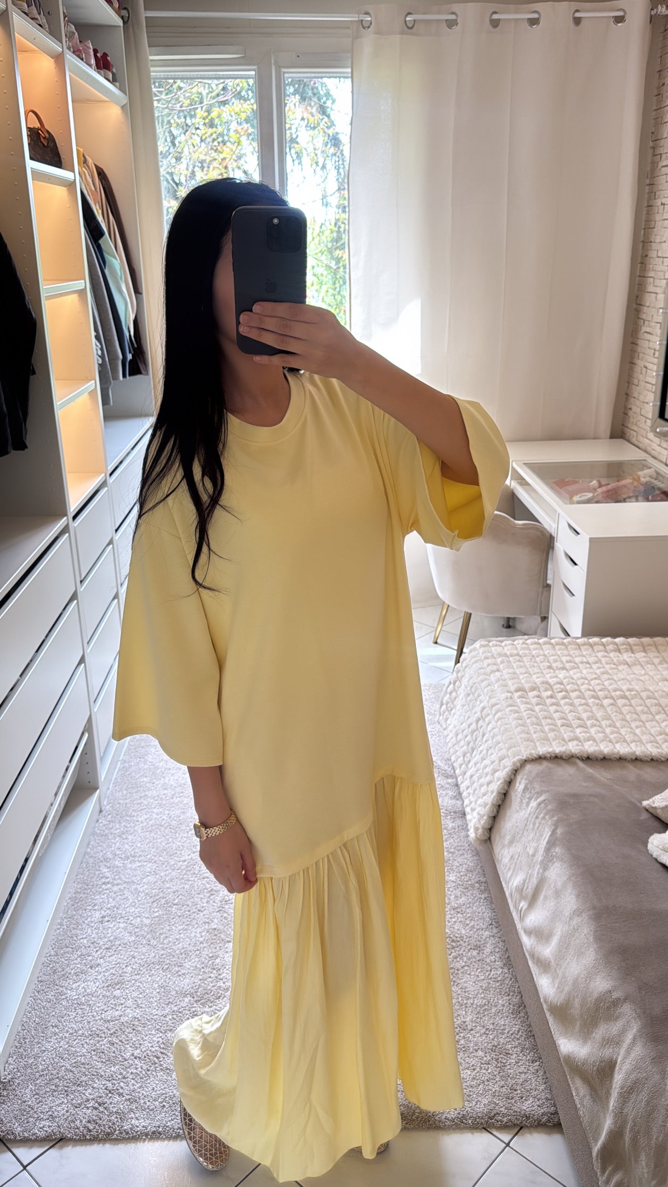 Robe longue jaune