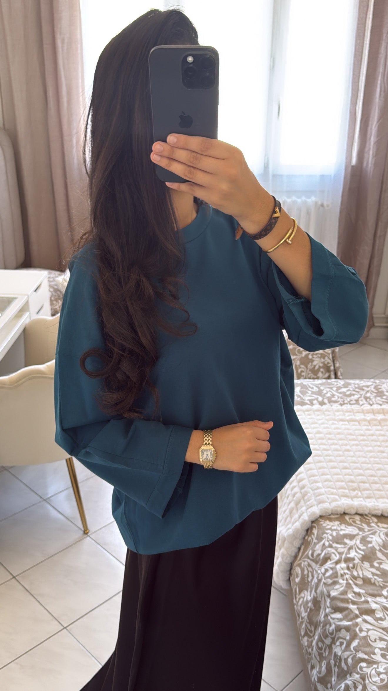 T-shirt bleu émeraude