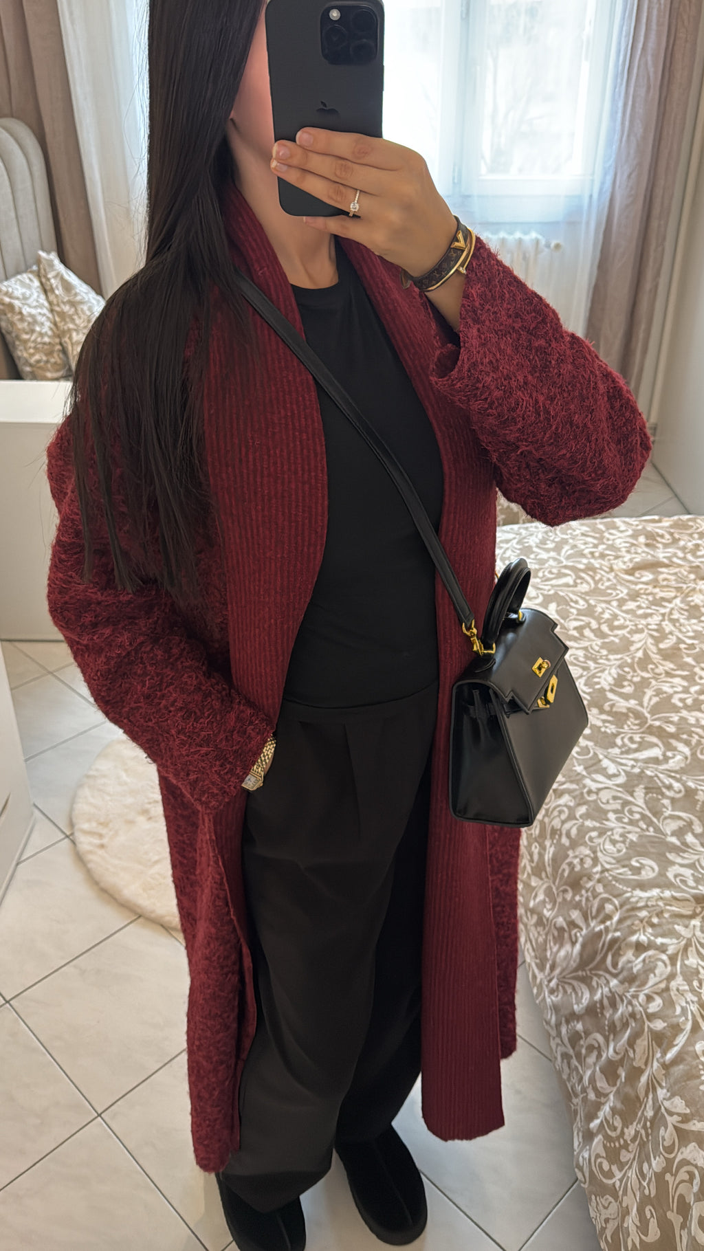 Manteau linia bordeaux