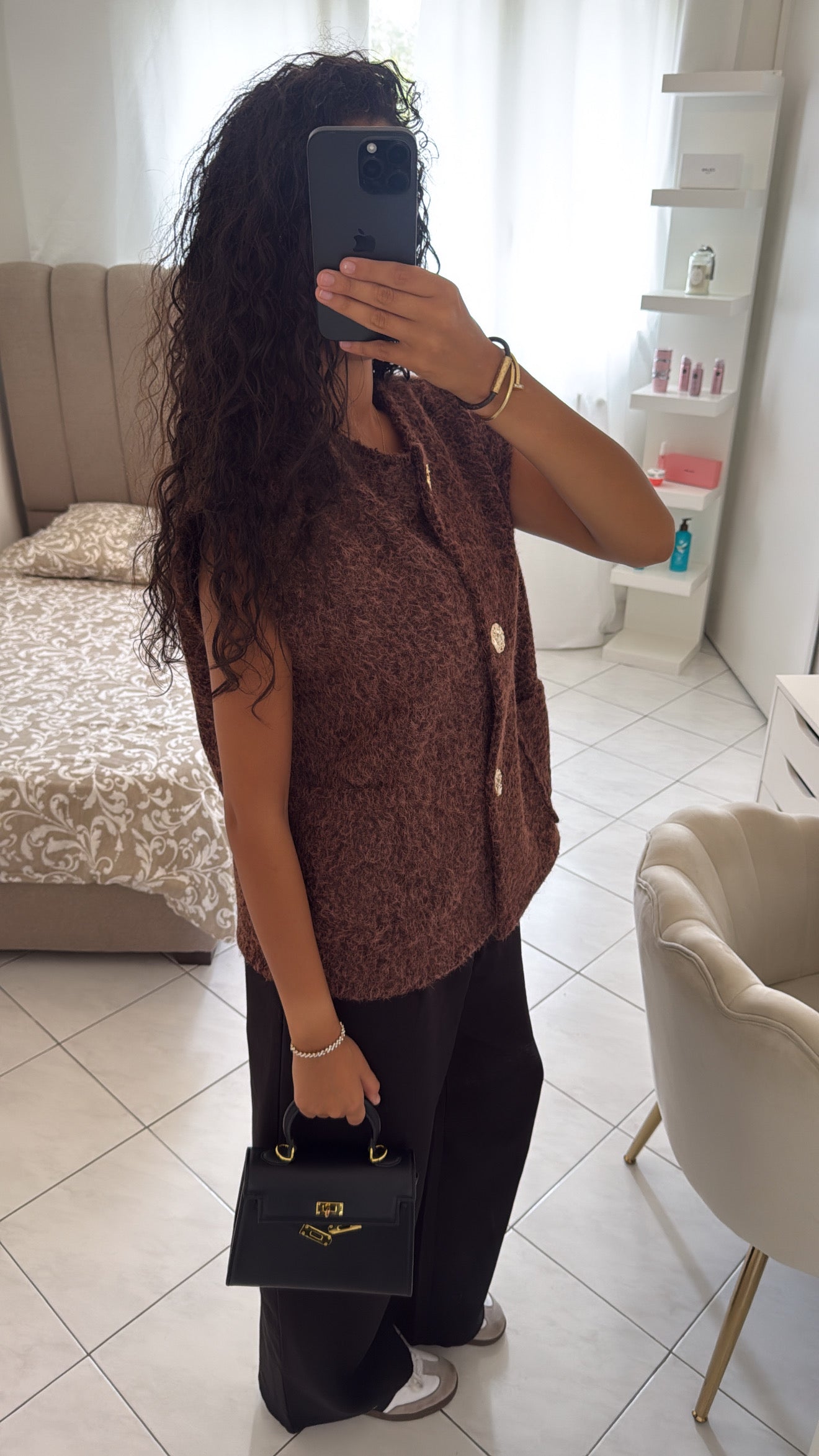Veste sans manche marron