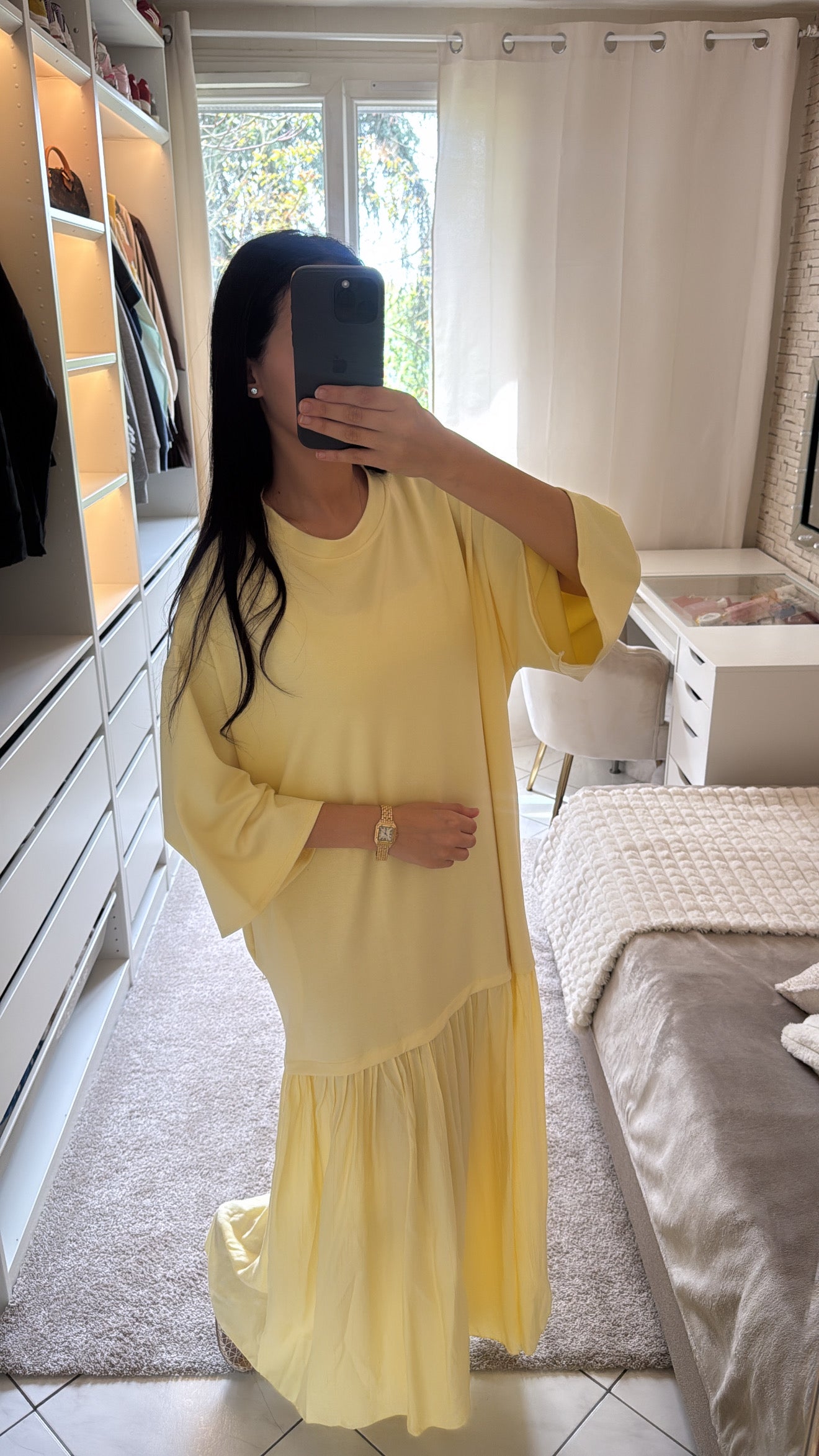 Robe longue jaune