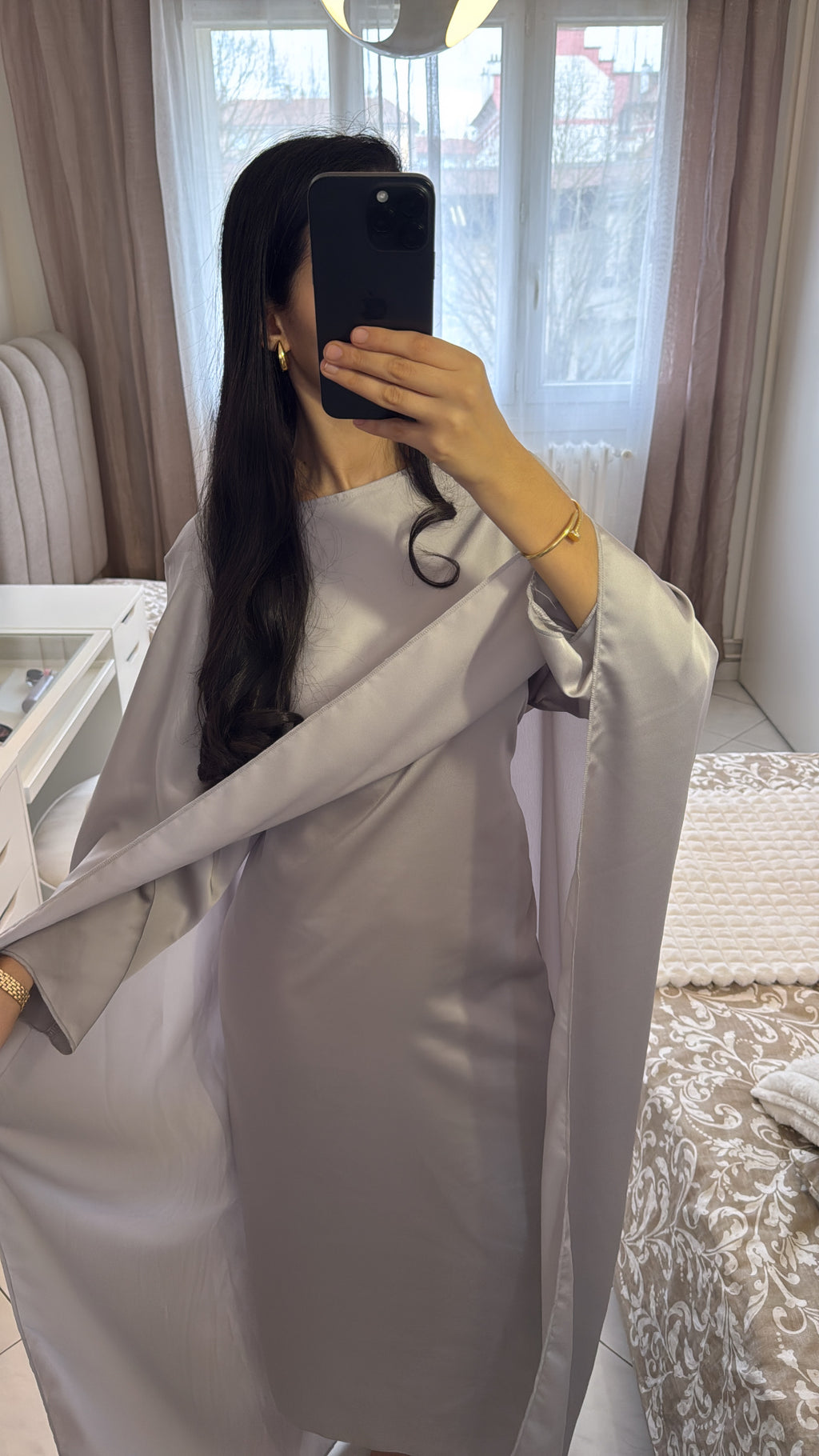 Abaya Jasmine gris clair