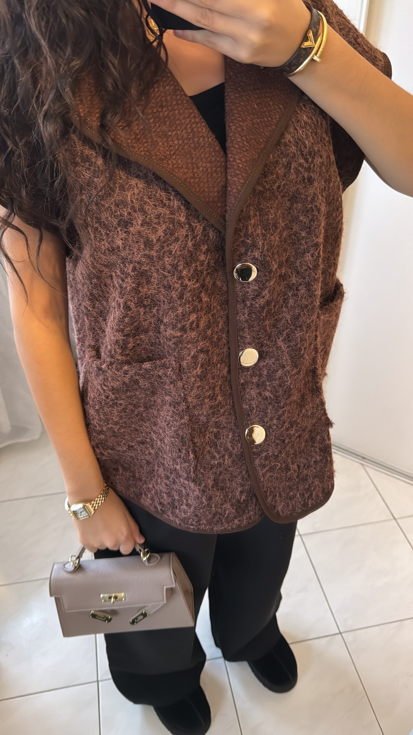 Vestes sans manches marron