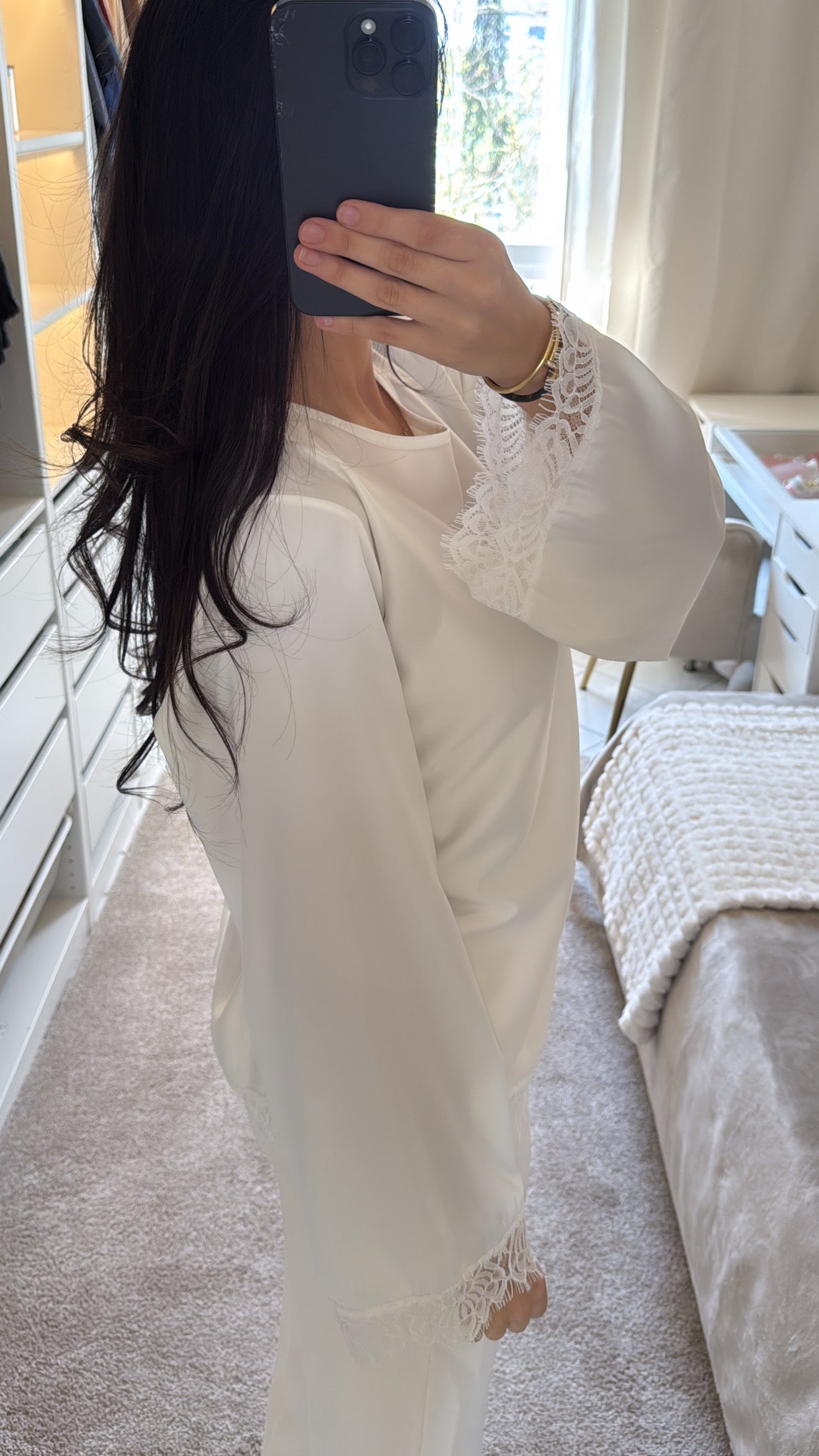 T-shirt à dentelle blanc