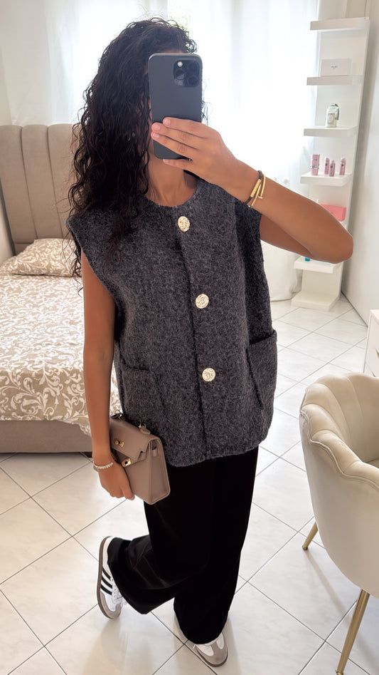 Veste sans manche grise