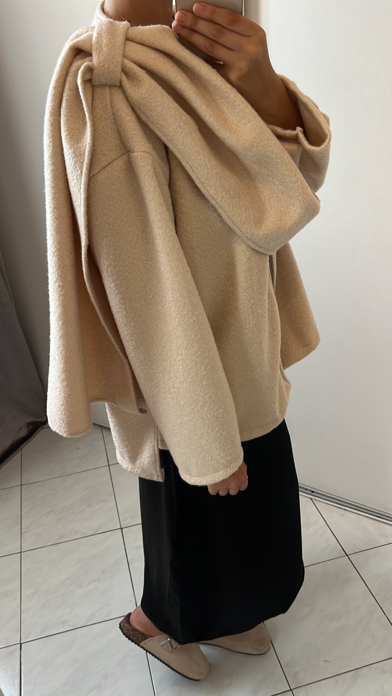 Veste écharpe beige