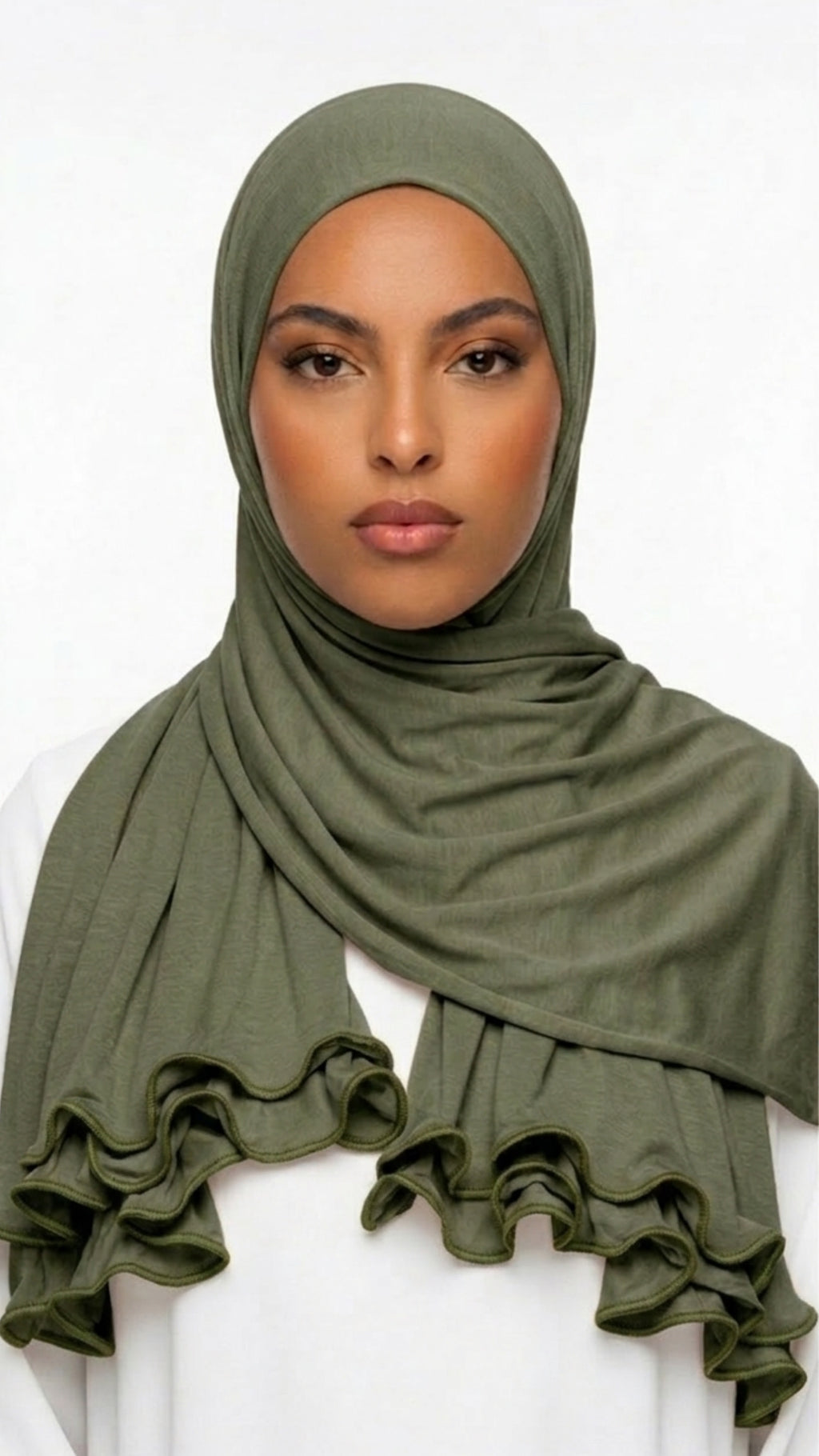 Voile jersey premium froufrou vert