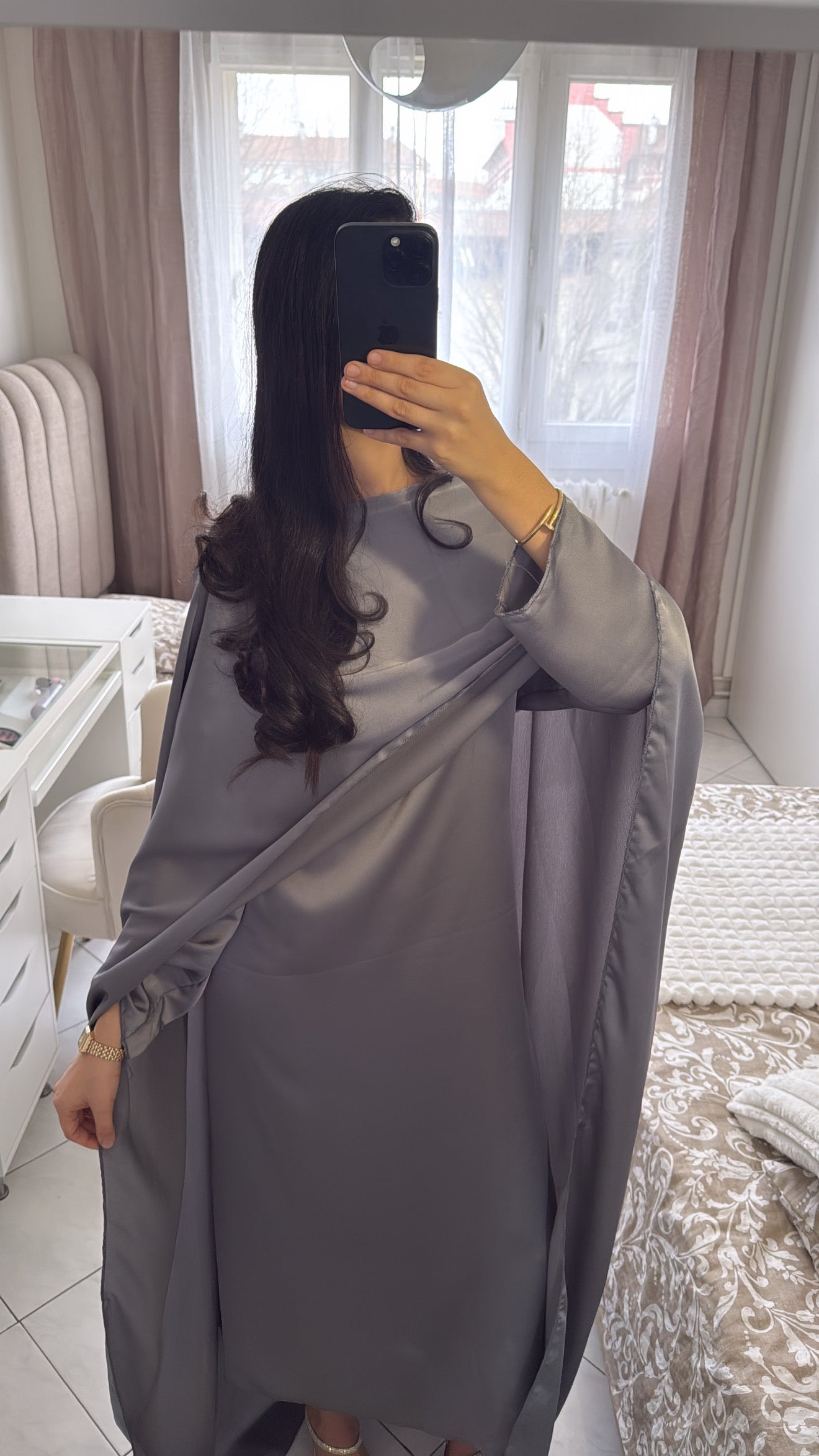 Abaya Jasmine gris foncé