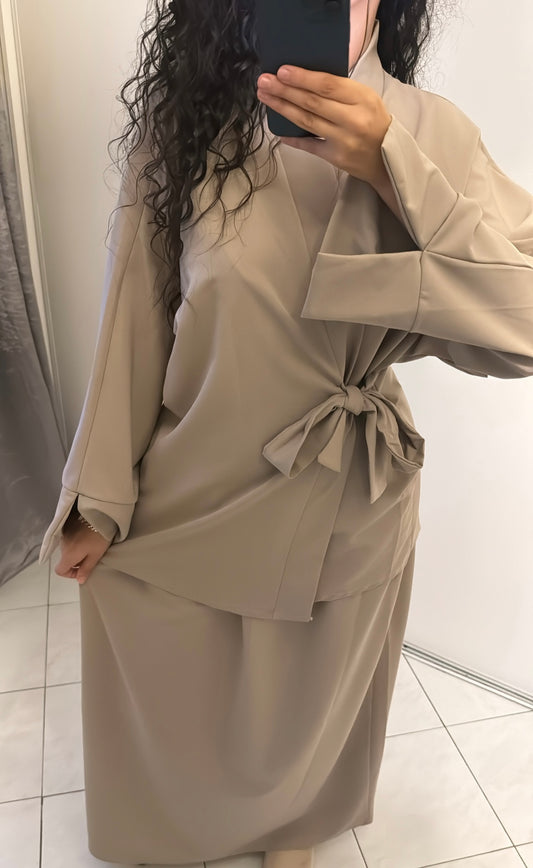 Ensemble Esma à jupe beige