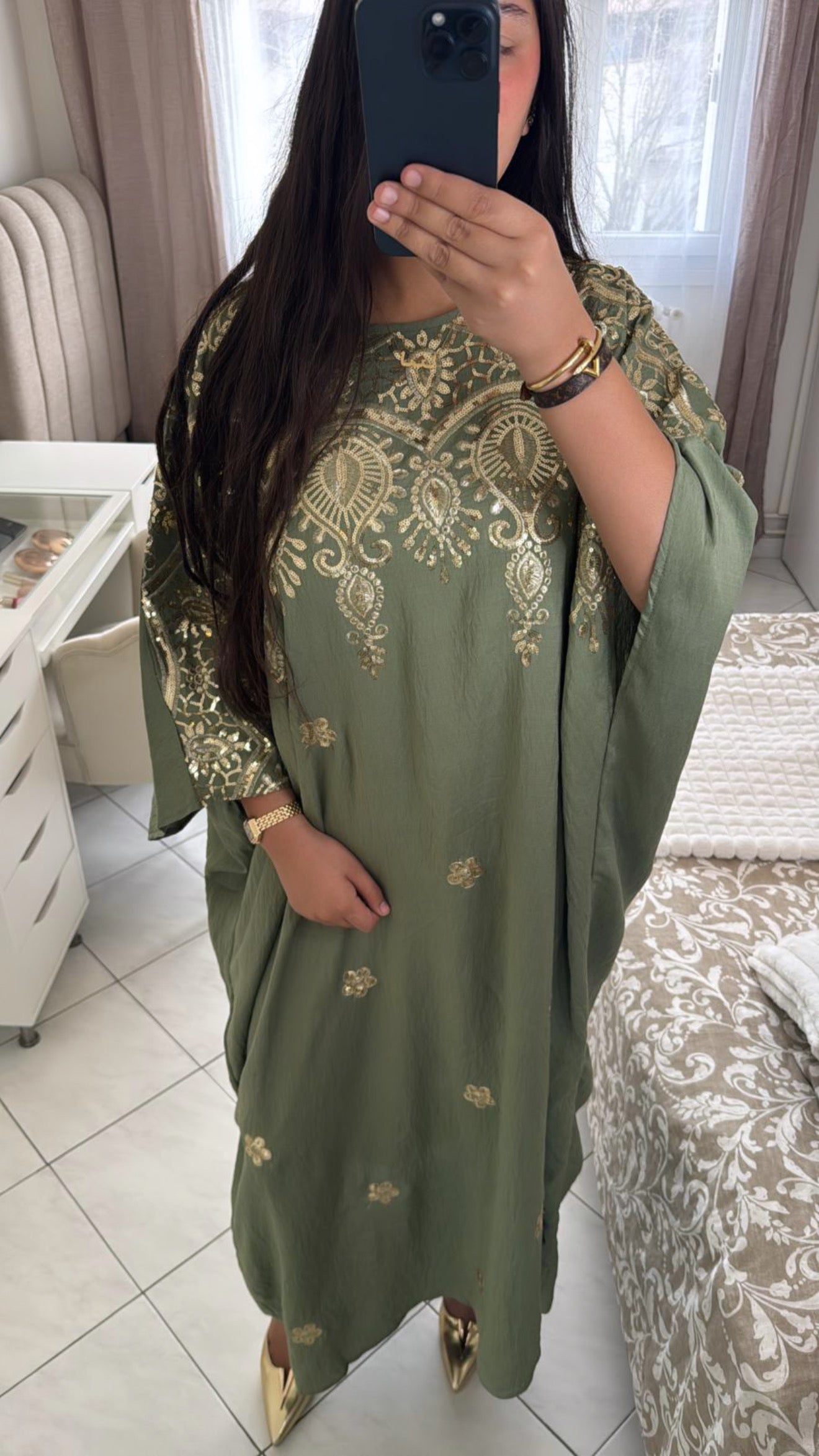 Abaya marwa vert