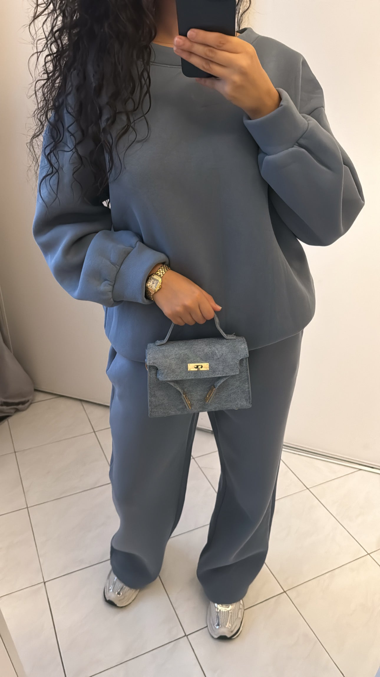 Ensemble jogging bleu