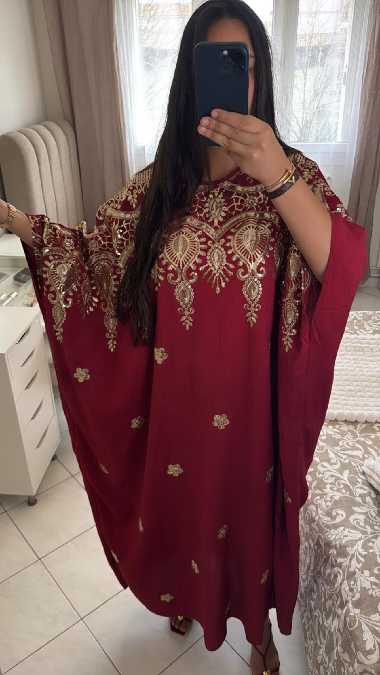 Abaya marwa rouge