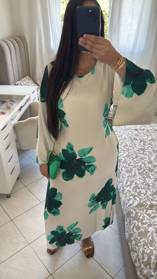 Robe fleuri verte