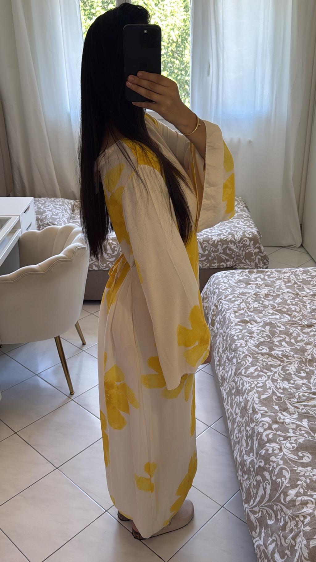 Robe fleuri jaune