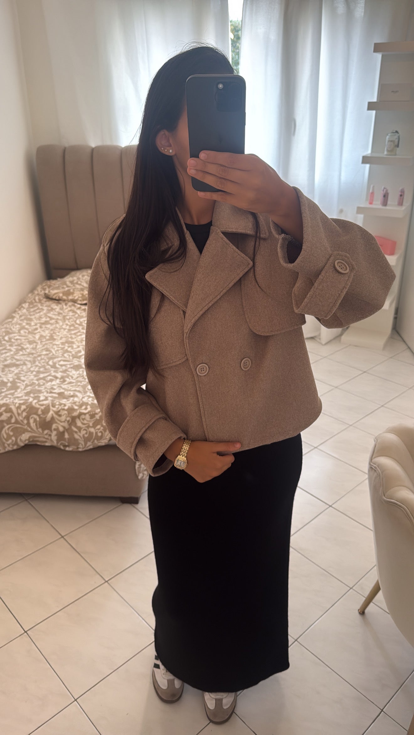 Manteau trench taupe