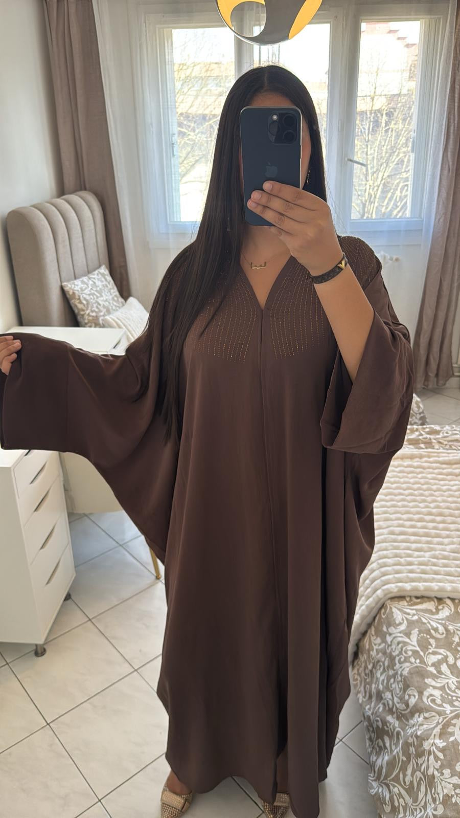Abaya dubaï marron