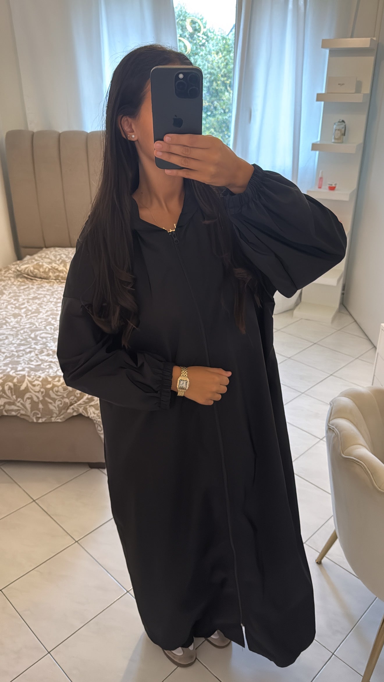 Veste imperméable à capuche noir