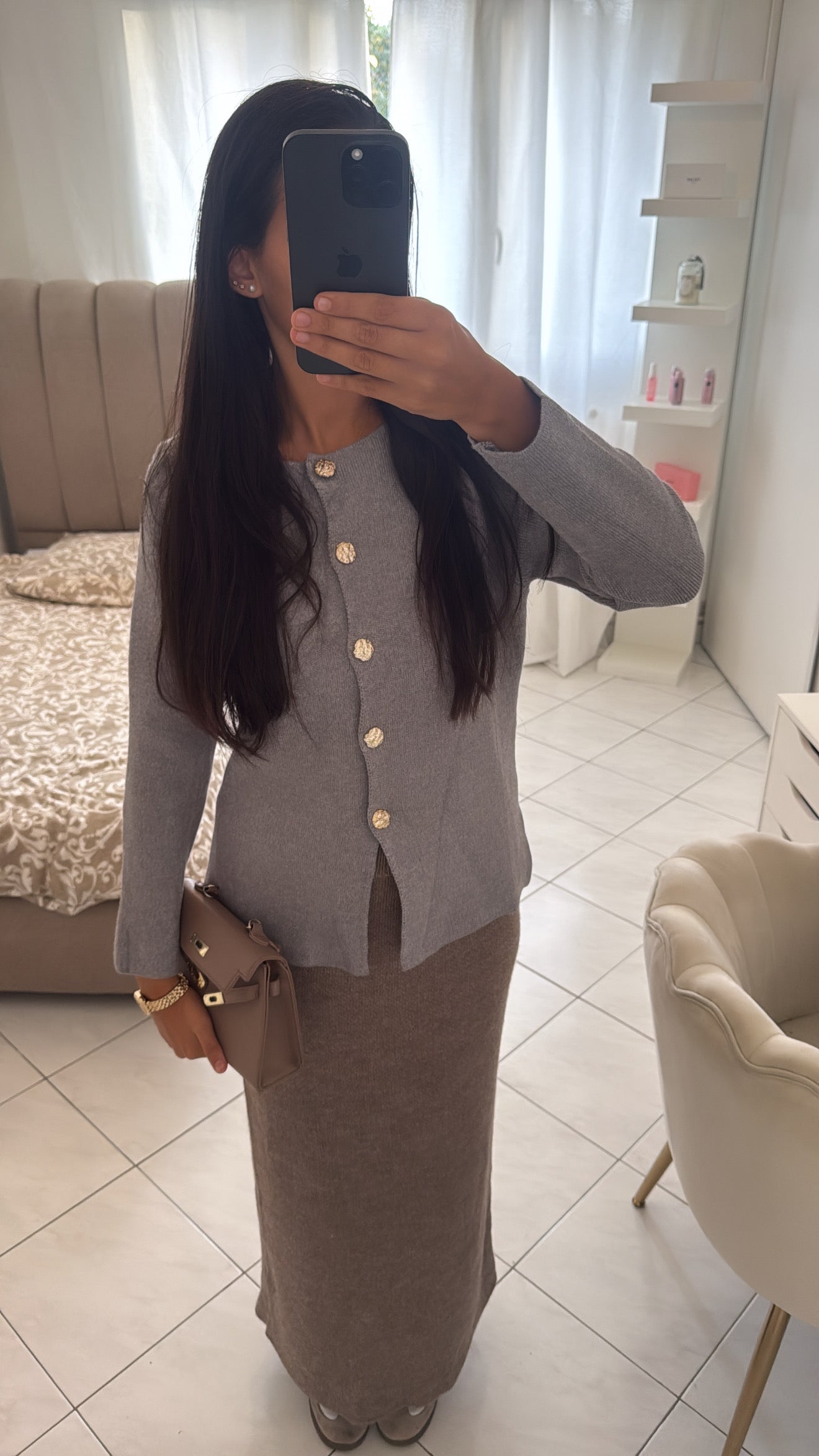 Haut symétrique gris