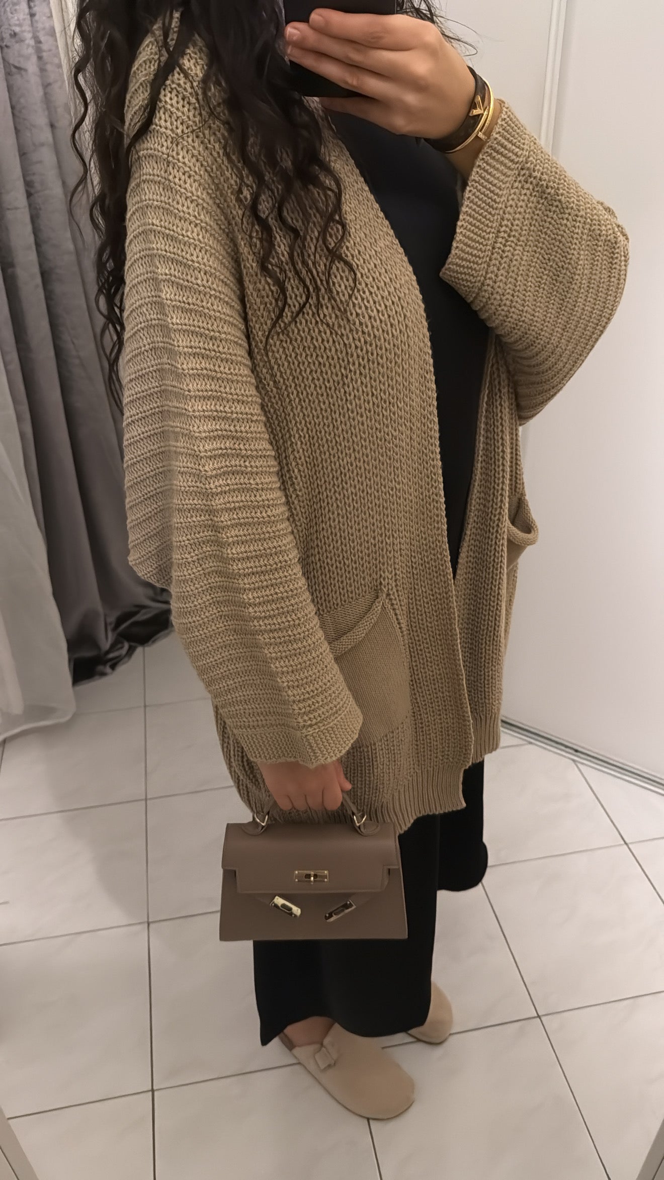 Gilet tricoté beige