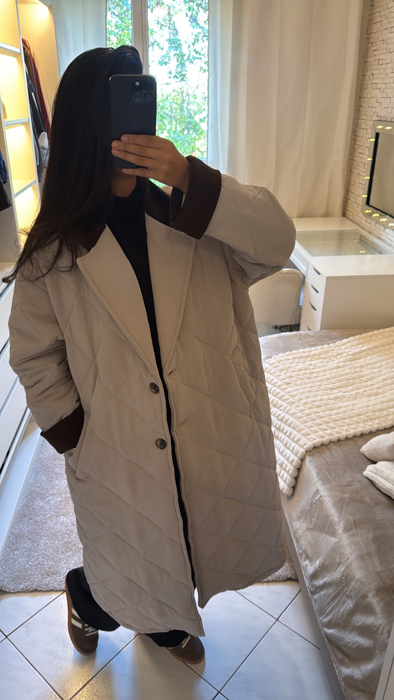 Doudoune matelassé beige