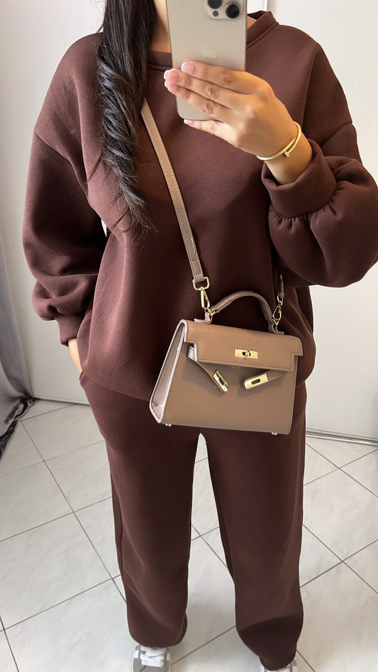 Ensemble jogging marron