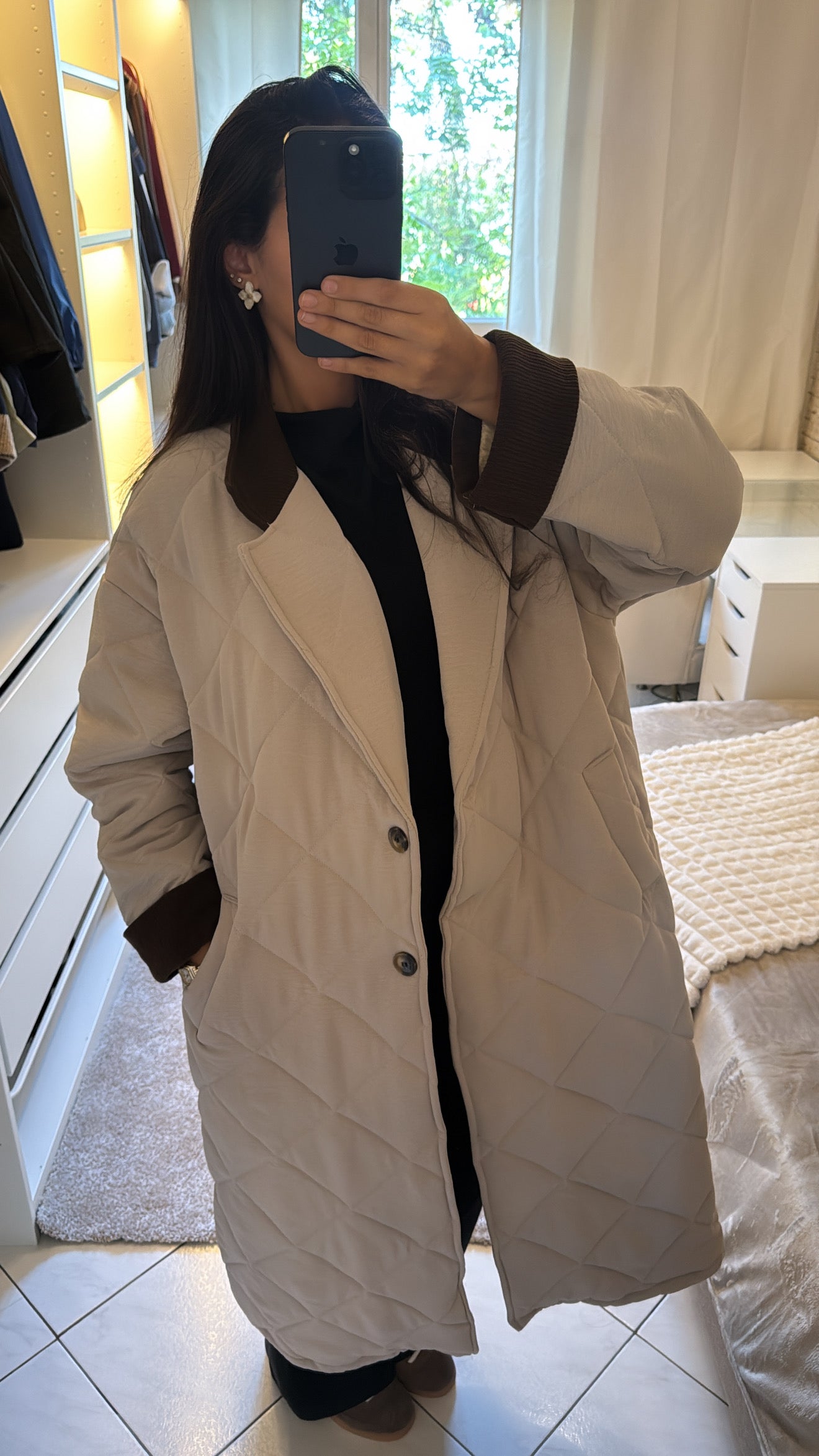 Doudoune matelassé beige