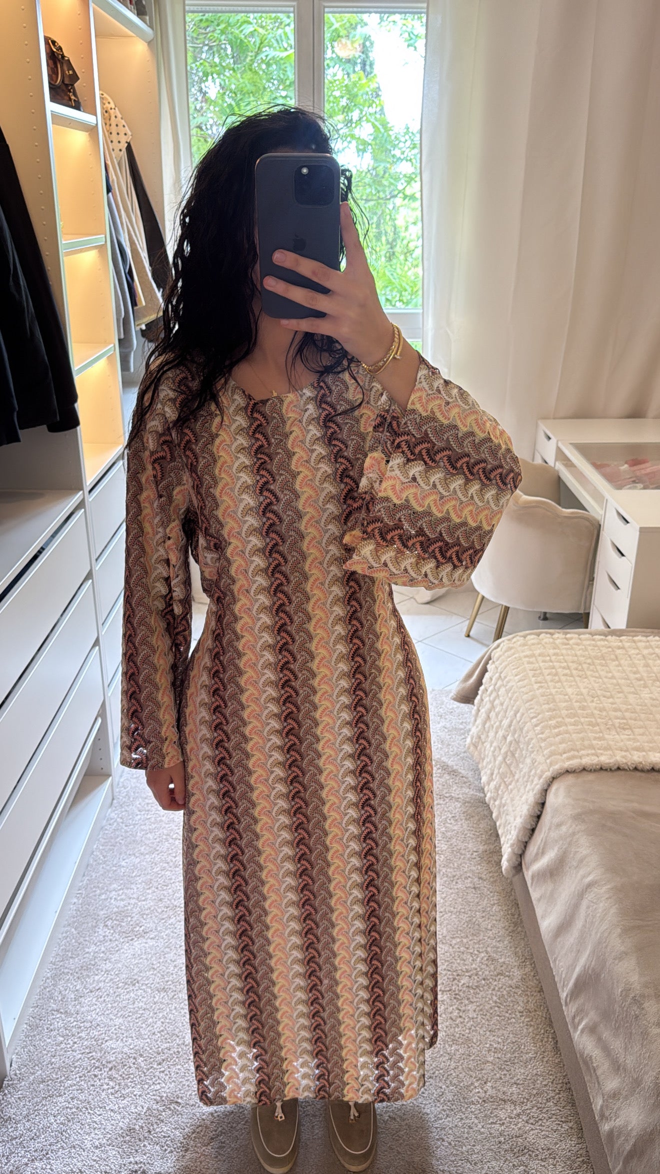 Robe Janna kaki-beige