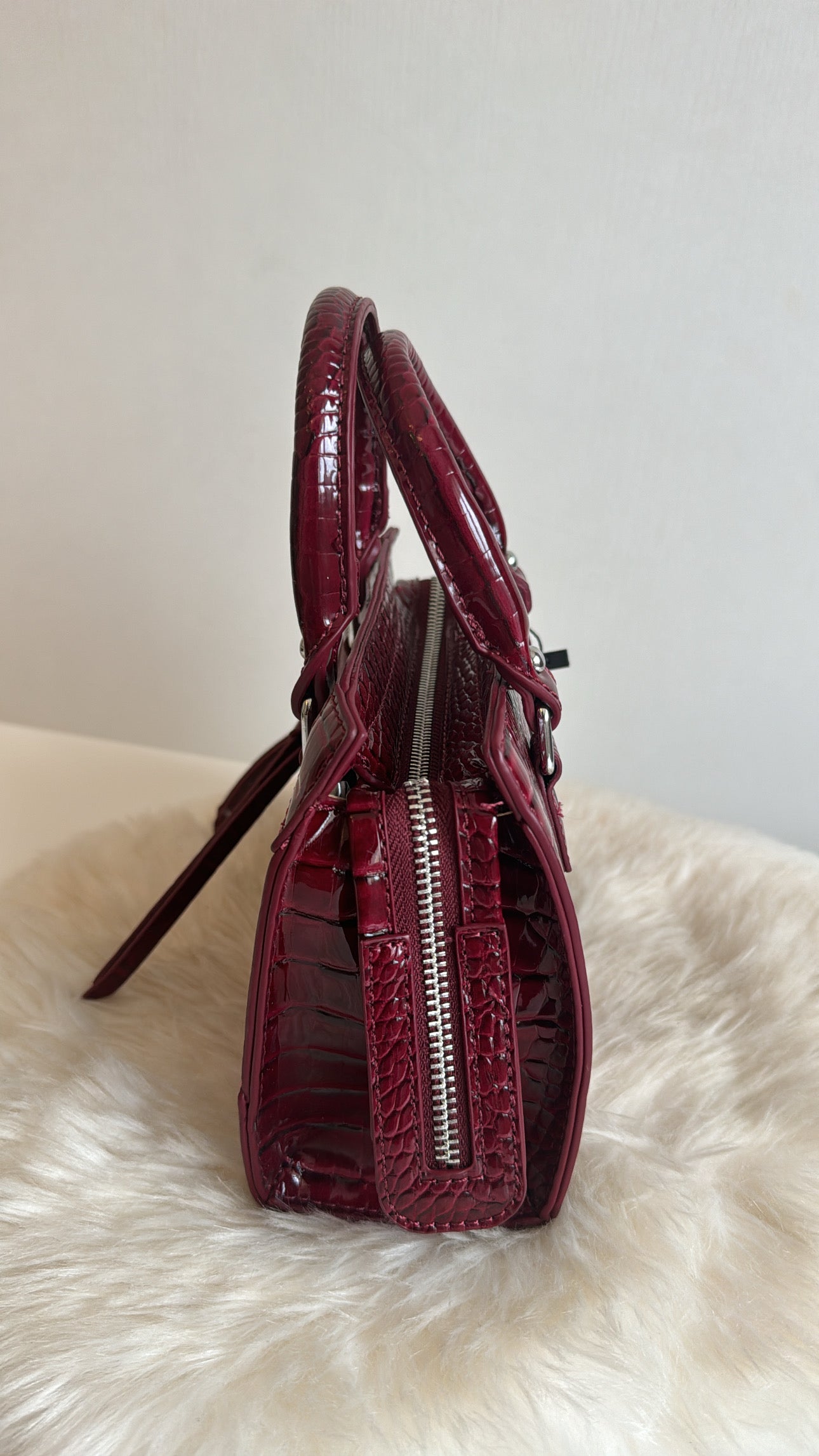 Sac croco bordeaux