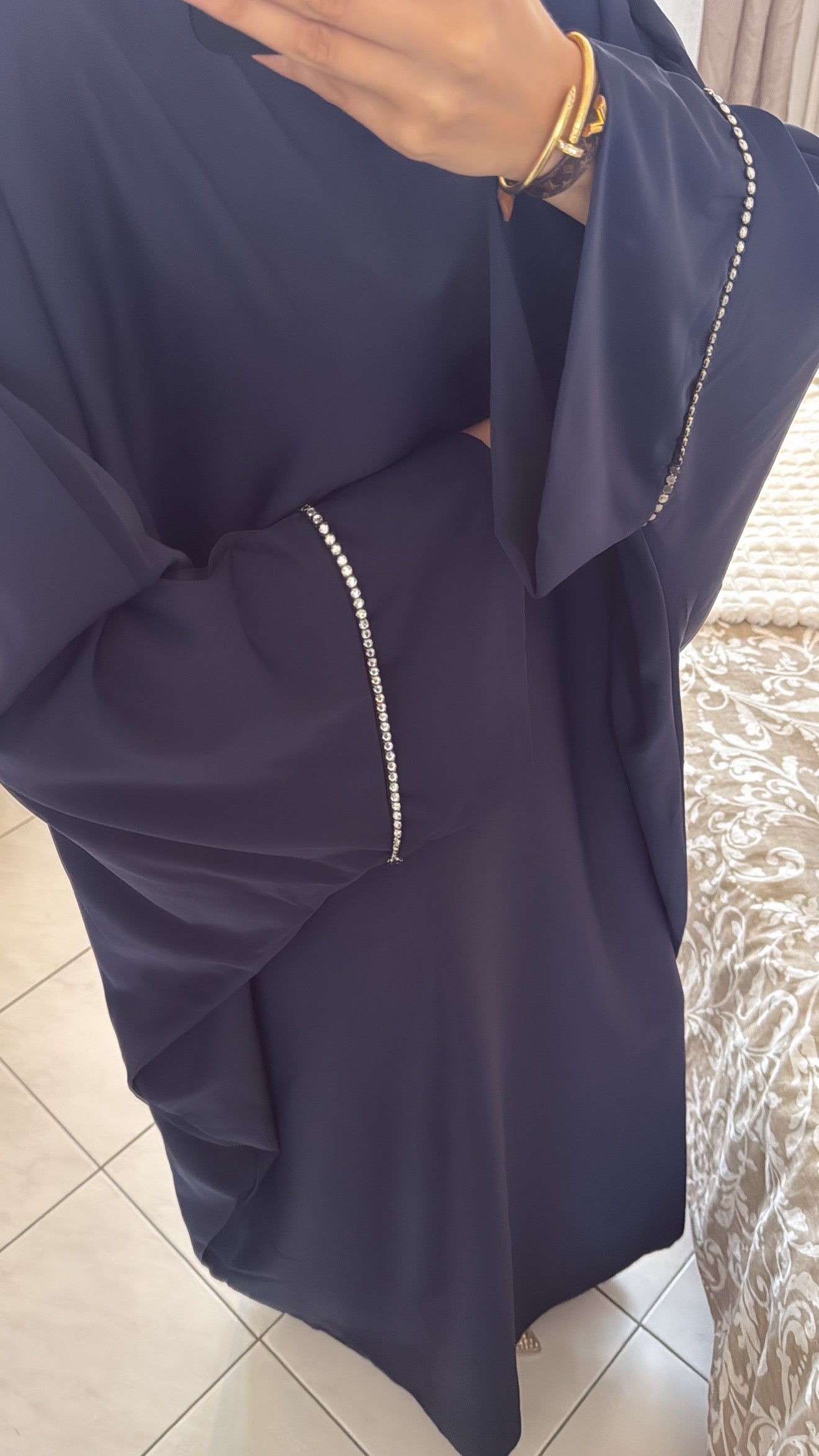 Abaya nesma bleu marine