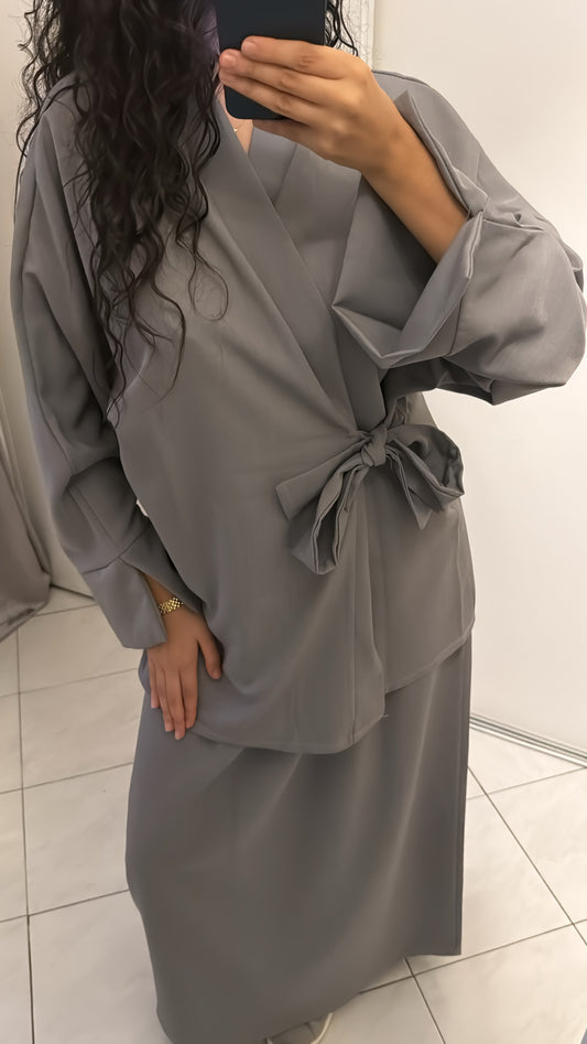 Ensemble Esma à jupe gris