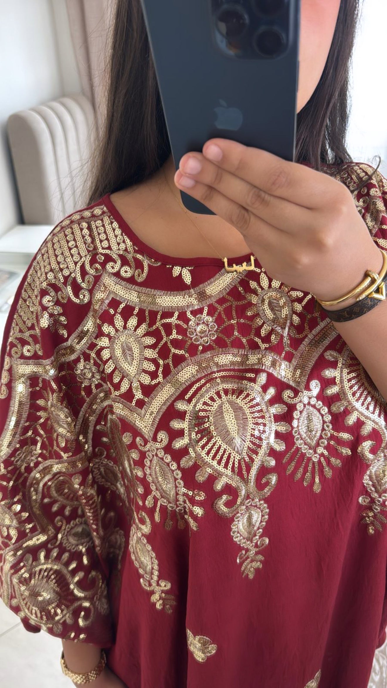 Abaya marwa rouge