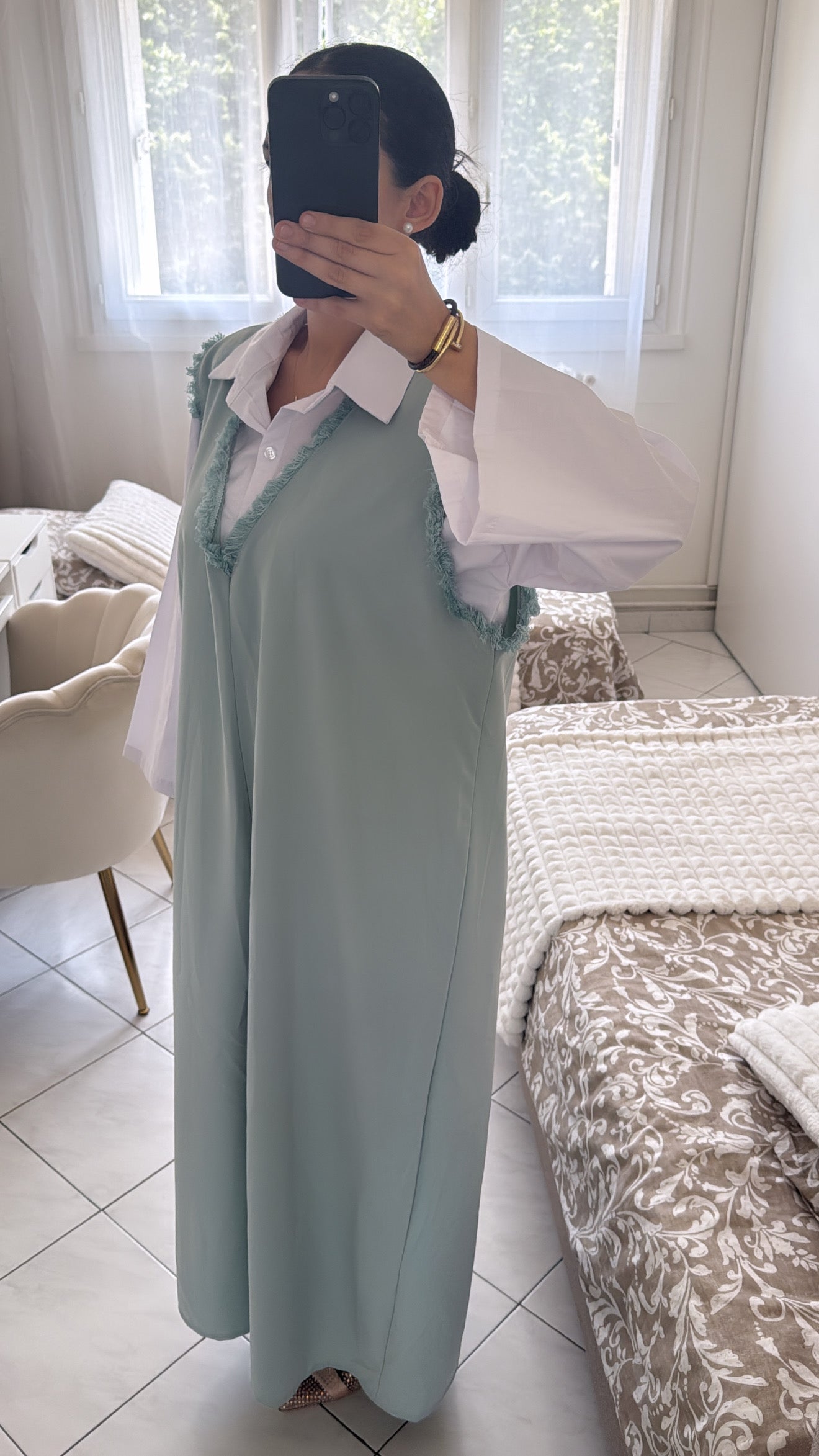 Robe chemise émeraude