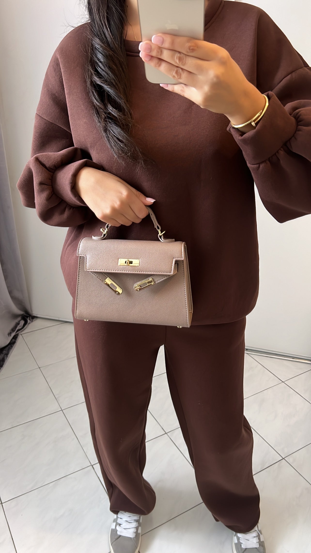 Ensemble jogging marron