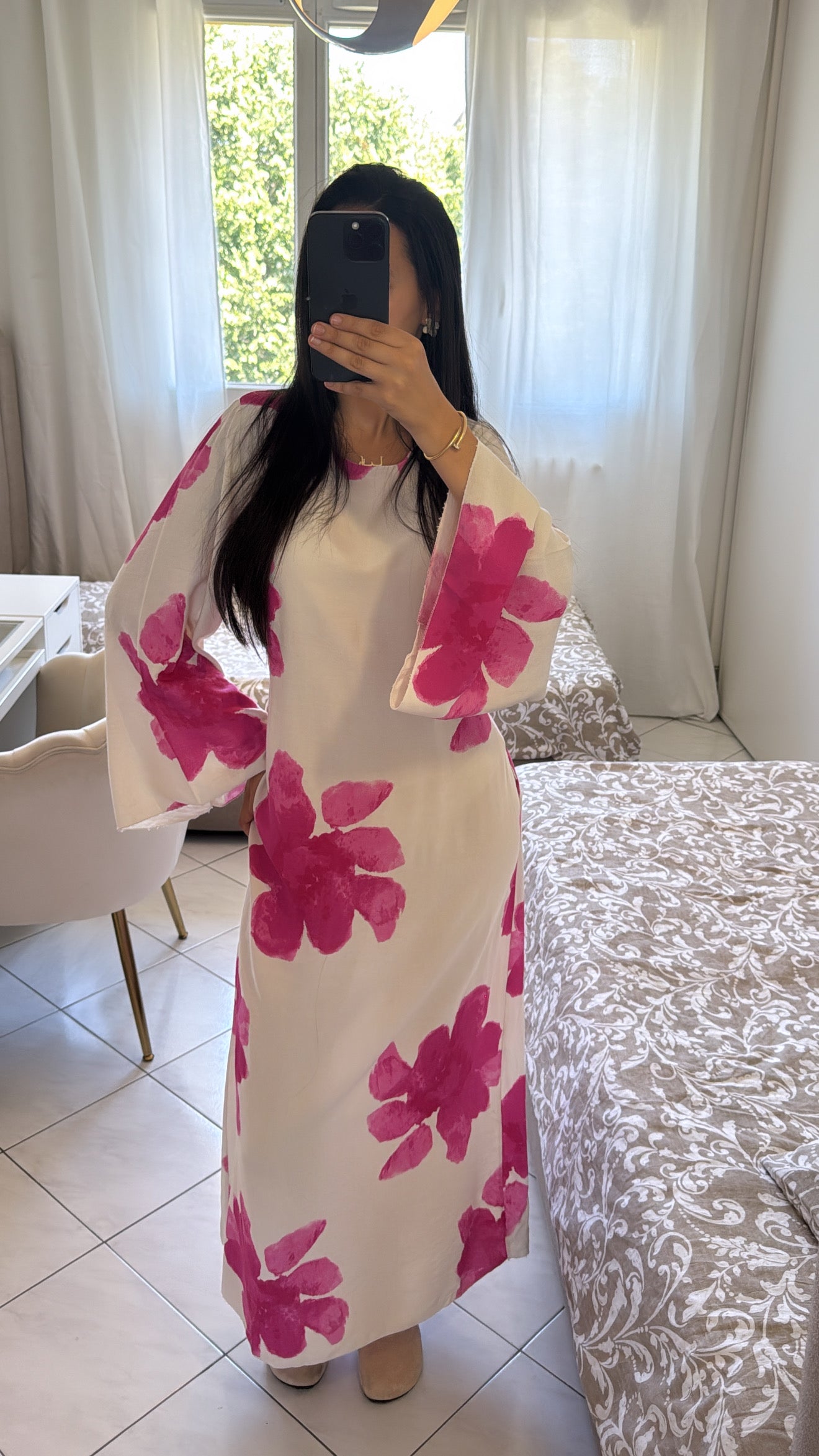 Robe fleuri rose