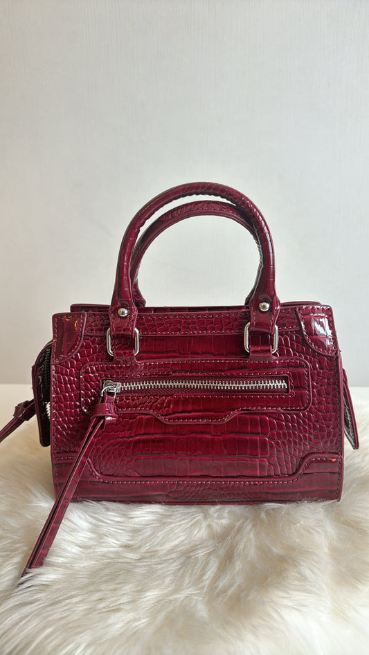 Sac croco bordeaux