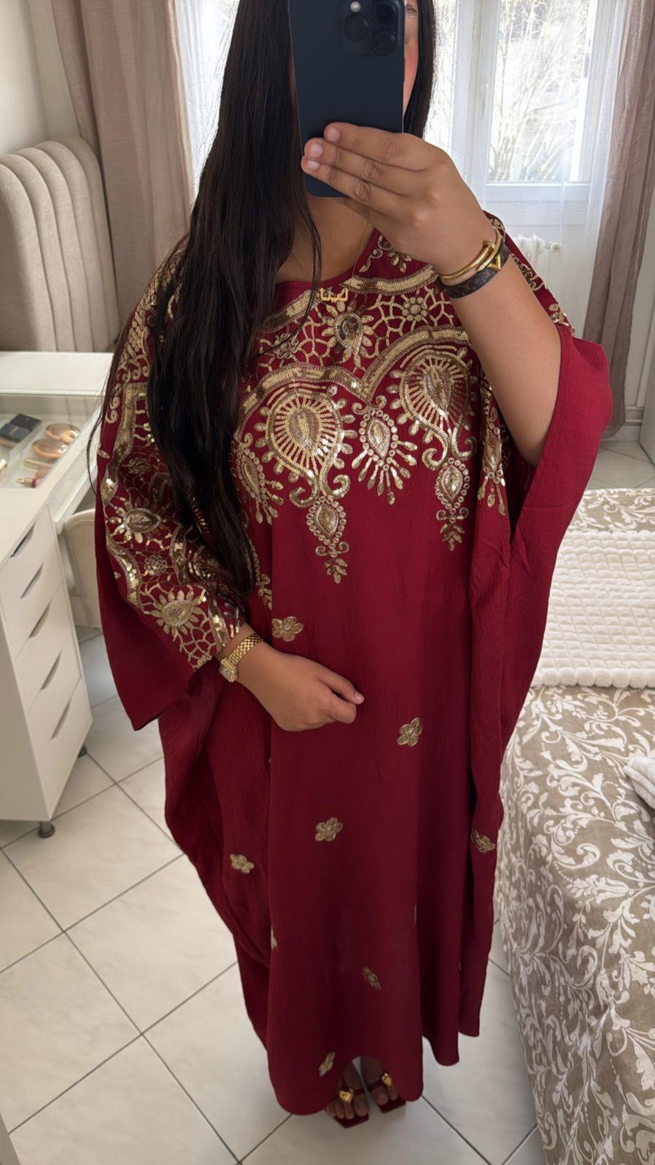 Abaya marwa rouge