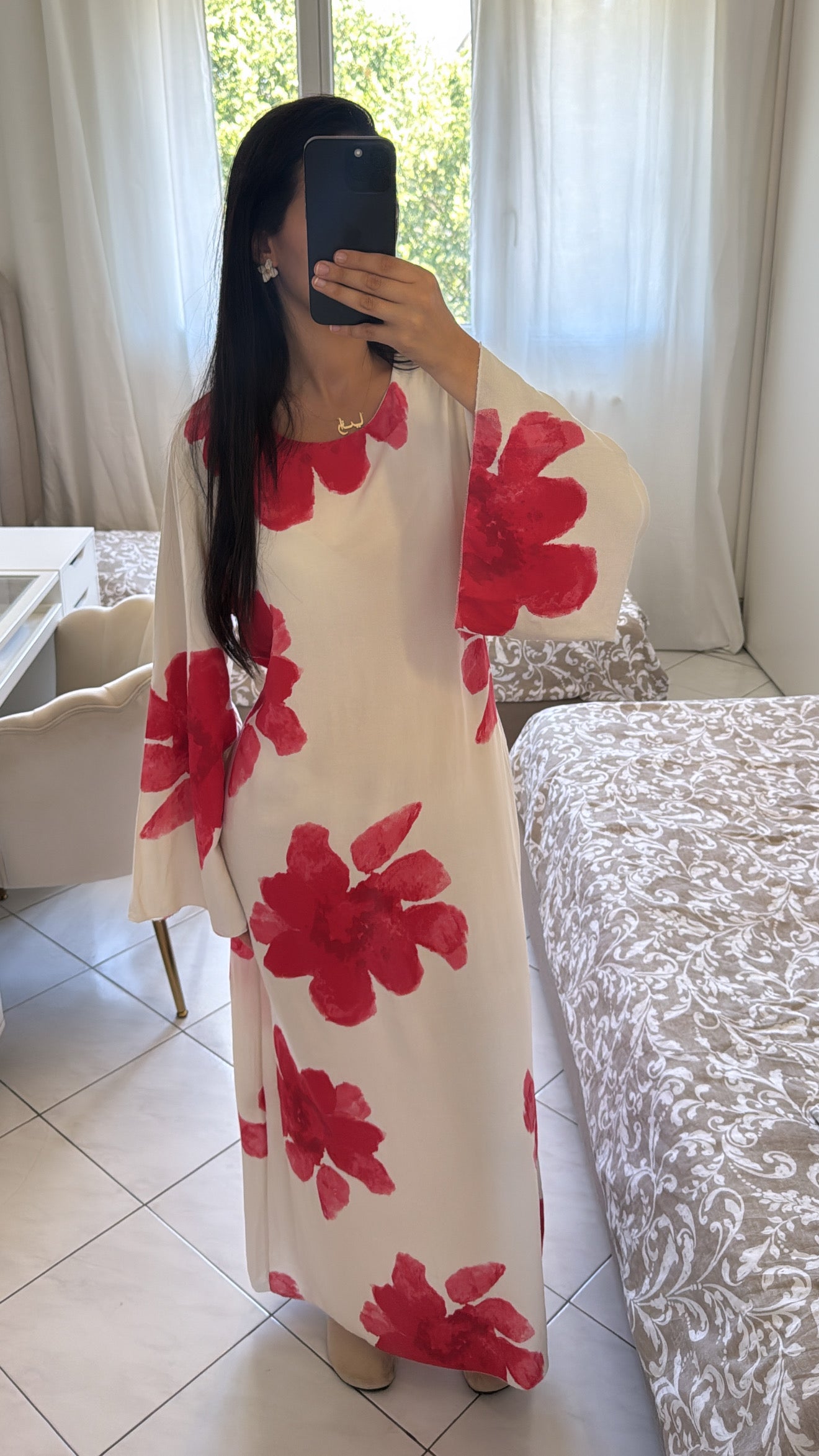 Robe fleuri rouge
