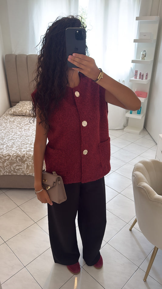 Veste sans manche bordeaux