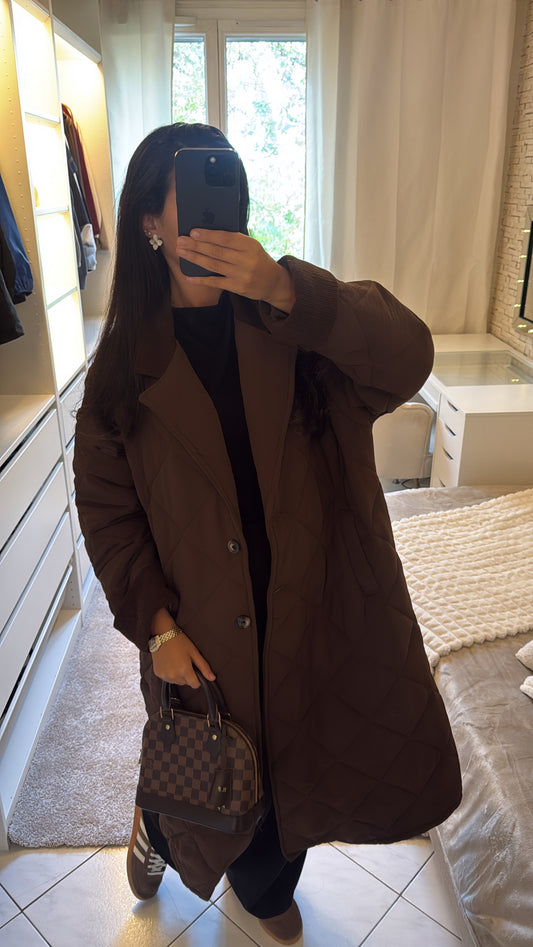 Doudoune matelassée marron